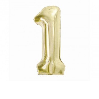 B&C Champagne, Pezsgőszínű 1-es szám fólia lufi 85 cm B&C Champagne, Pezsgőszínű 1-es szám fólia lufi 85 cm
