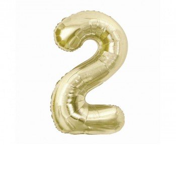B&C Champagne, Pezsgőszínű 2-es szám fólia lufi 85 cm B&C Champagne, Pezsgőszínű 2-es szám fólia lufi 85 cm