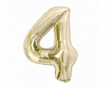 B&C Champagne, Pezsgőszínű 4-es szám fólia lufi 85 cm B&C Champagne, Pezsgőszínű 4-es szám fólia lufi 85 cm