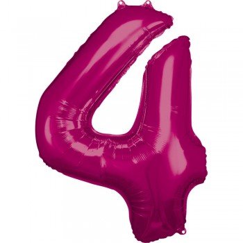 Pink óriás szám fólia lufi 4-es, 88*66 cm Pink óriás szám fólia lufi 4-es, 88*66 cm