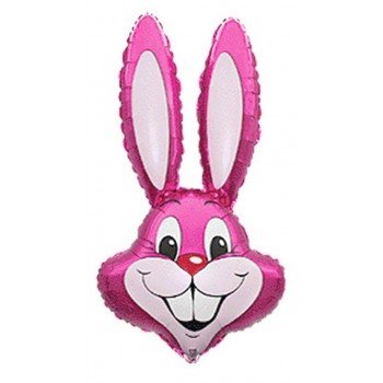 Pink Rabbit, Rózsaszín Nyuszifej fólia lufi 36 cm (WP) Pink Rabbit, Rózsaszín Nyuszifej fólia lufi 36 cm (WP)