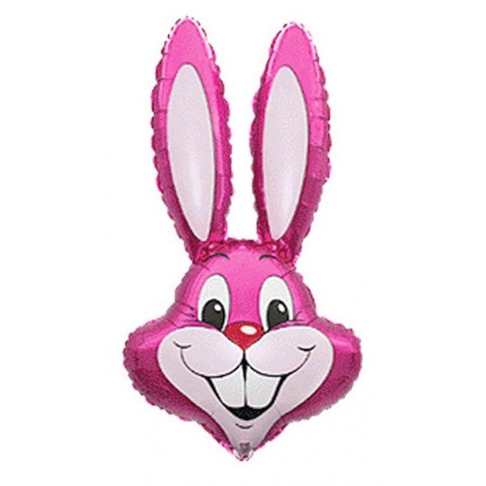 Pink Rabbit, Rózsaszín Nyuszifej fólia lufi 36 cm (WP)