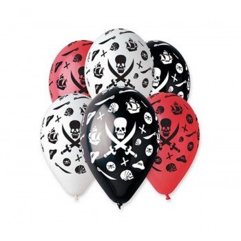 Pirates, Kalóz léggömb, lufi 5 db-os 12 inch (30 cm) Pirates, Kalóz léggömb, lufi 5 db-os 12 inch (30 cm)