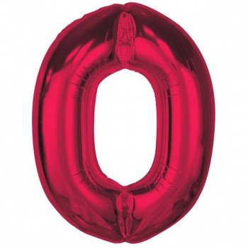 Piros 0-ás Red szám fólia lufi 92 cm Piros 0-ás Red szám fólia lufi 92 cm