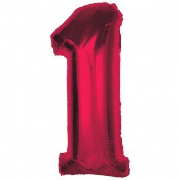 Piros 1-es Red szám fólia lufi 92 cm Piros 1-es Red szám fólia lufi 92 cm