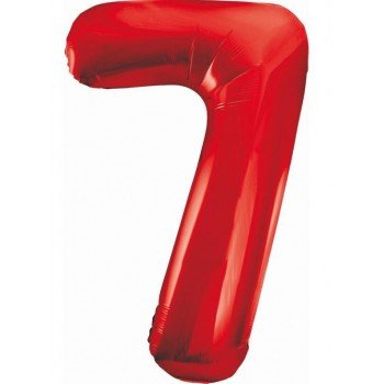 Red, Piros 7-es szám fólia lufi 85 cm Red, Piros 7-es szám fólia lufi 85 cm