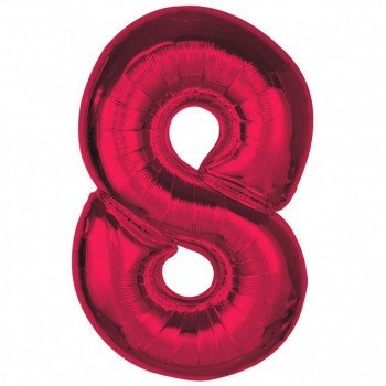 Piros 8-as Red szám fólia lufi 92 cm Piros 8-as Red szám fólia lufi 92 cm