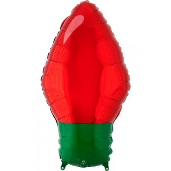 Piros karácsony izzó Fólia lufi 55 cm Piros karácsony izzó Fólia lufi 55 cm