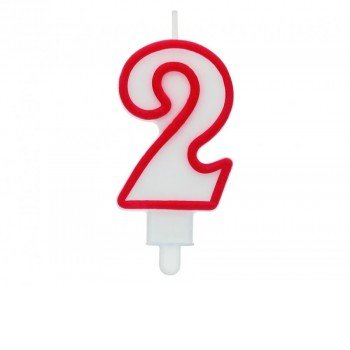 Red Outline, Piros számgyertya, tortagyertya 2-es Red Outline, Piros számgyertya, tortagyertya 2-es