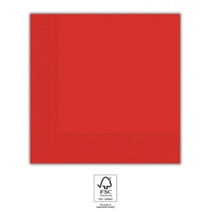 Red Unicolour, Piros szalvéta 20 db-os 33x33 cm FSC