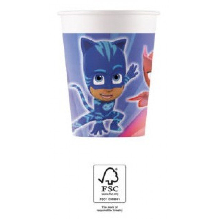 PJ Masks, Pizsihősök papír pohár 8 db-os 200 ml FSC