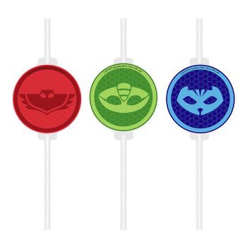 PJ Masks, Pizsihősök papír szívószál, 4 db-os szett PJ Masks, Pizsihősök papír szívószál, 4 db-os szett