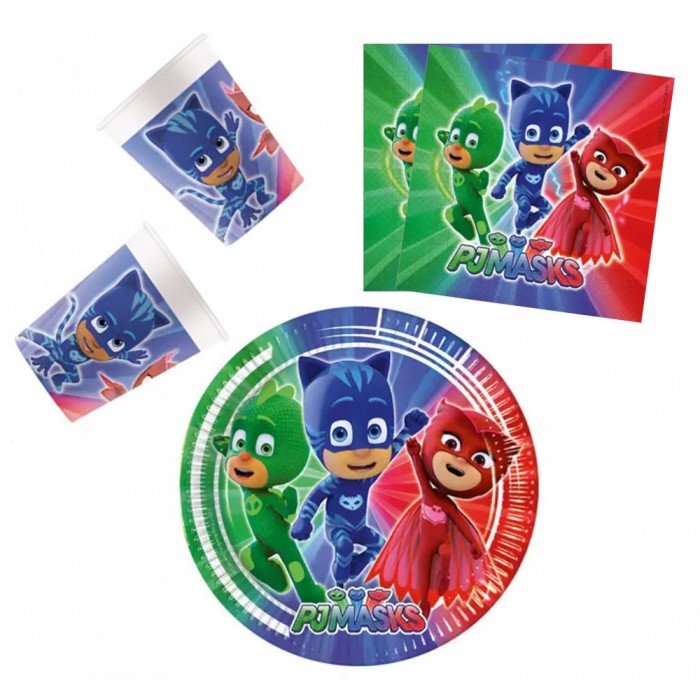 PJ Masks, Pizsihősök party szett 36 db-os 23 cm-es tányérral