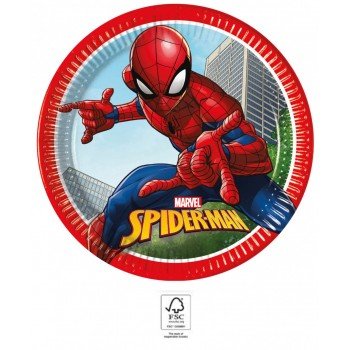 Spiderman Crime Fighter, Pókember papírtányér 8 db-os 23 cm FSC Spiderman Crime Fighter, Pókember papírtányér 8 db-os 23 cm FSC