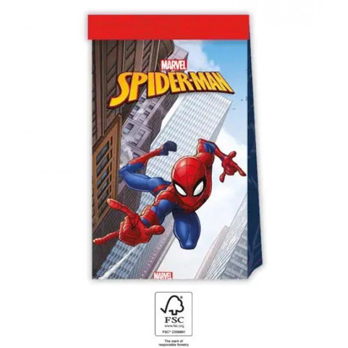 Spiderman Crime Fighter, Pókember papírzacskó 4 db-os FSC