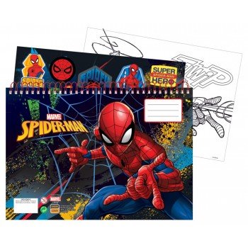 Pókember Dark A/4 spirál vázlatfüzet 40 lapos matricával