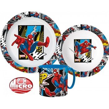 Pókember étkészlet, micro műanyag szett