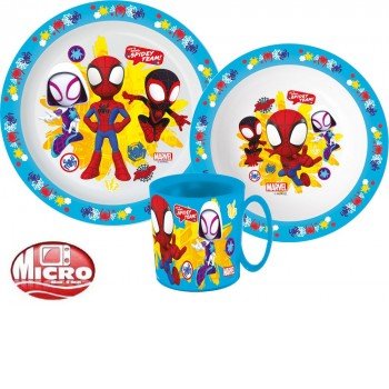 Pókember étkészlet, micro műanyag szett