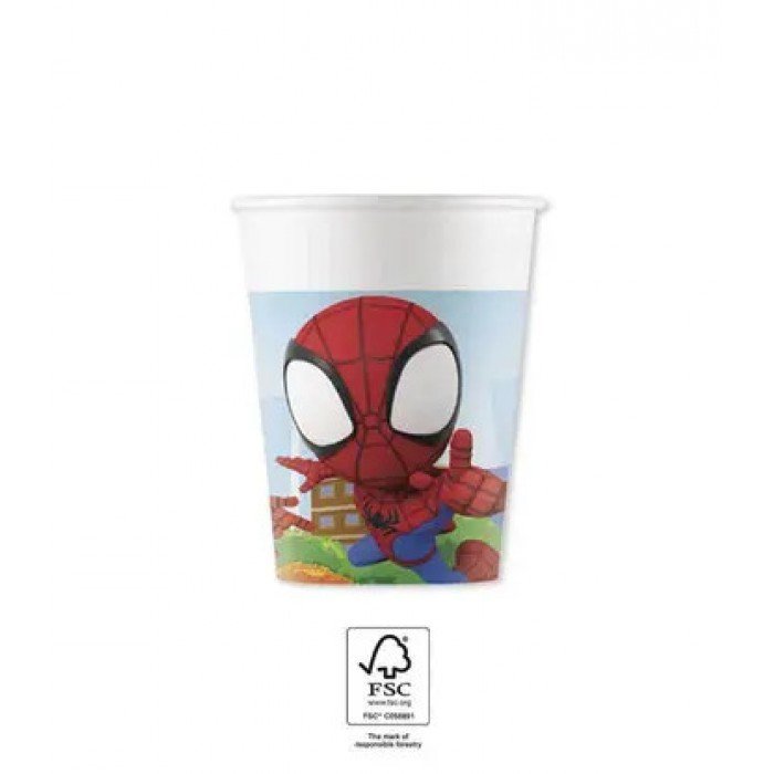 Spidey, Pókember papír pohár 8 db-os 200 ml FSC