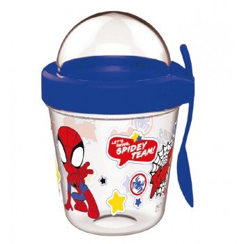Pókember Spidey pohár snack tartó fedéllel és kanállal 350 ml Pókember Spidey pohár snack tartó fedéllel és kanállal 350 ml