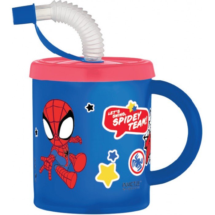 Pókember Spidey szívószálas bögre, műanyag 210 ml