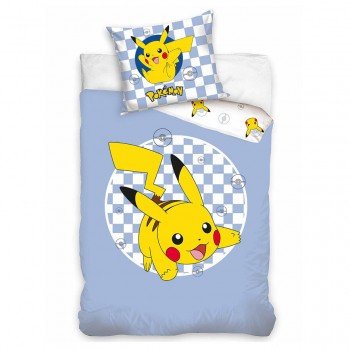 Pokémon Checkered ágyneműhuzat 140×200cm, 70×90 cm Pokémon Checkered ágyneműhuzat 140×200cm, 70×90 cm
