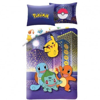 Pokémon City ágyneműhuzat 140×200cm, 70×90 cm microfibre Pokémon City ágyneműhuzat 140×200cm, 70×90 cm microfibre