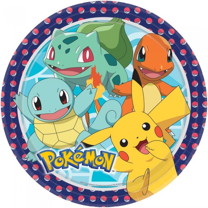 Pokémon papírtányér 8 db-os 23 cm