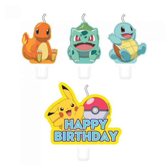 Pokémon tortagyertya, 4 db-os gyertya szett Pokémon tortagyertya, 4 db-os gyertya szett