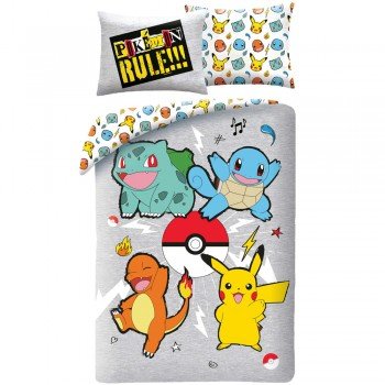 Pokémon Rule! ágyneműhuzat 140×200cm, 70×90 cm microfibre Pokémon Rule! ágyneműhuzat 140×200cm, 70×90 cm microfibre