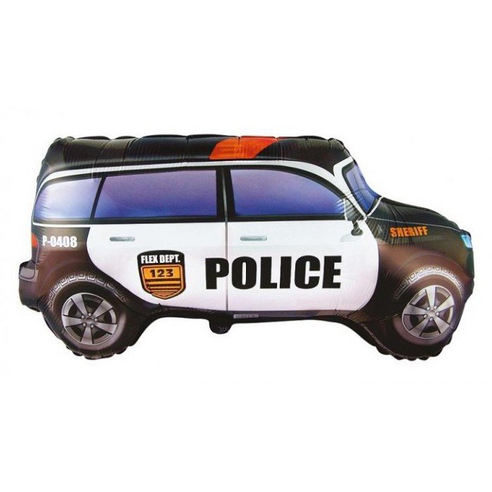 Police Car, Rendőrautó fólia lufi 61 cm (WP)