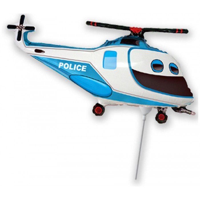 Police Helicopter Blue, Helikopter fólia lufi 36 cm