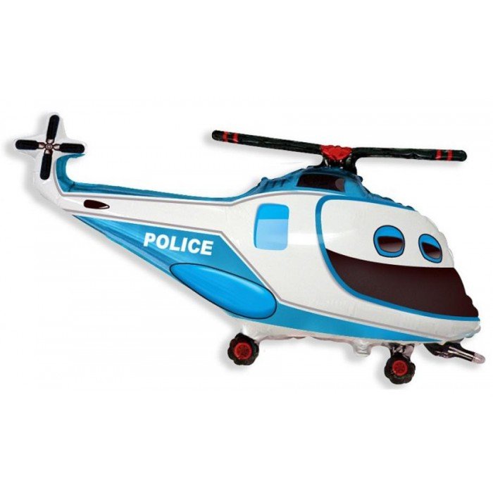 Police Helicopter Blue, Helikopter fólia lufi 61 cm