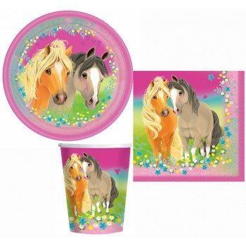 Pretty pony, Póni party szett 36 db-os 23 cm-es tányérral Pretty pony, Póni party szett 36 db-os 23 cm-es tányérral