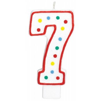 Pöttyös tortagyertya, számgyertya 7-es