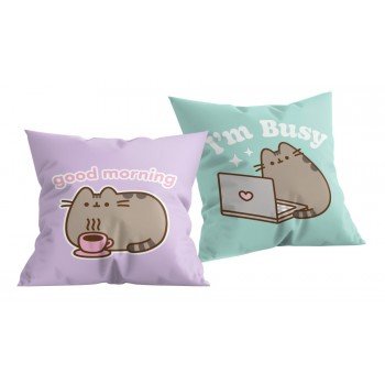 Pusheen Busy párna, díszpárna 40x40 cm Pusheen Busy párna, díszpárna 40x40 cm