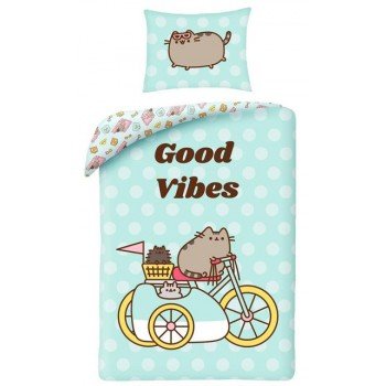 Pusheen Good Vibes ágyneműhuzat 140×200cm, 70x90 cm Pusheen Good Vibes ágyneműhuzat 140×200cm, 70x90 cm