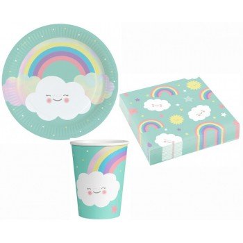 Rainbow and Cloud party szett 36 db-os Rainbow and Cloud party szett 36 db-os