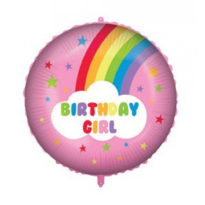 Rainbow Birthday Girl fólia lufi 46 cm