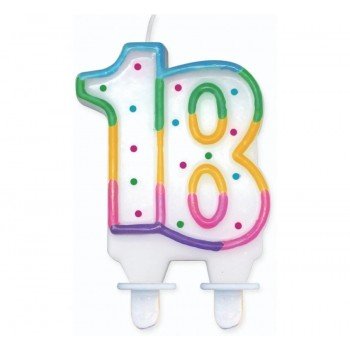 Rainbow Dots, Színes tortagyertya, számgyertya 18-as