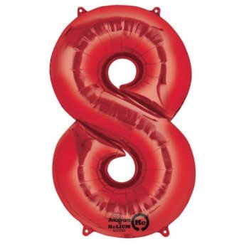 Red óriás szám fólia lufi 8-as, 86*53 cm Red óriás szám fólia lufi 8-as, 86*53 cm