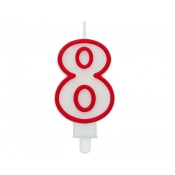 Red Outline, Piros számgyertya, tortagyertya 8-as Red Outline, Piros számgyertya, tortagyertya 8-as