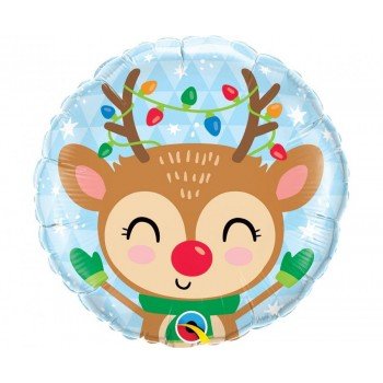 Reindeer, Rénszarvas Karácsony fólia lufi 46 cm Reindeer, Rénszarvas Karácsony fólia lufi 46 cm