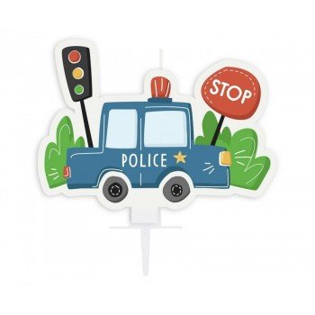 Police, Rendőrautó tortagyertya 7 cm Police, Rendőrautó tortagyertya 7 cm