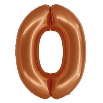 Copper, Réz 0-ás szám fólia lufi 76 cm Copper, Réz 0-ás szám fólia lufi 76 cm