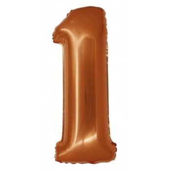 Copper, Réz 1-es szám fólia lufi 76 cm Copper, Réz 1-es szám fólia lufi 76 cm