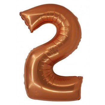 Copper, Réz 2-es szám fólia lufi 76 cm Copper, Réz 2-es szám fólia lufi 76 cm
