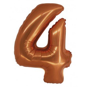 Copper, Réz 4-es szám fólia lufi 76 cm Copper, Réz 4-es szám fólia lufi 76 cm