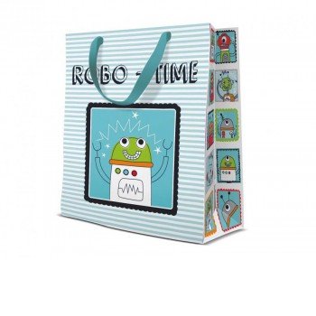 Robot papír ajándéktasak 20x25x10 cm