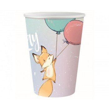 Happy Birthday Fox, Róka papír pohár 6 db-os 270 ml Happy Birthday Fox, Róka papír pohár 6 db-os 270 ml